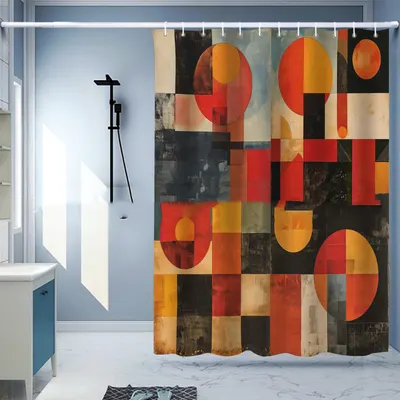 Cortina de chuva impermeável com estampado digital, sem perfuração