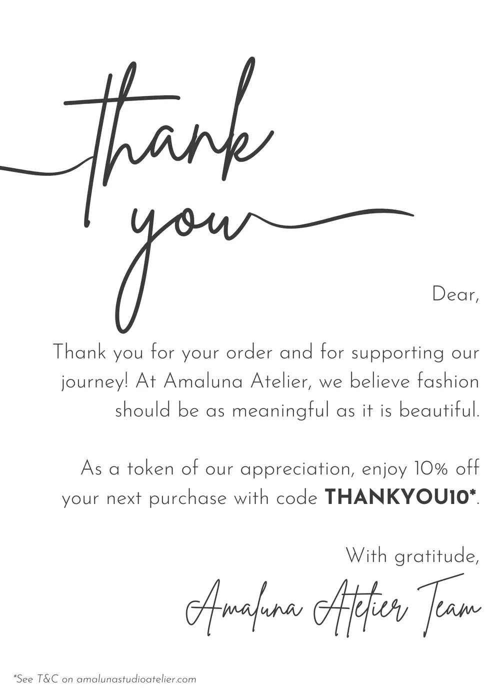 Cartões de agradecimento personalizados de dois lados, MOQ 500 unidades