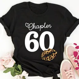 قميص نسائي قصير الأكمام مطبوع برقبة دائرية عصري