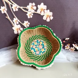 北欧 ビンテージ ツイスト 手編み 収納バスケット