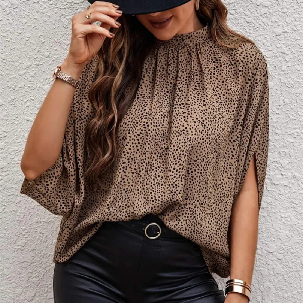 Top de Manga Batwing, Estampado, Casual