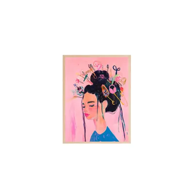 Pintura em tela decorativa, com moldura