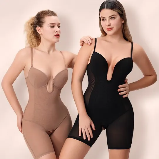Macacão com alças e corpete que aperta a barriga, sexy