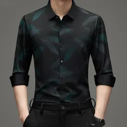 Camisa de Manga Larga para Hombre Moderna sin Planchado