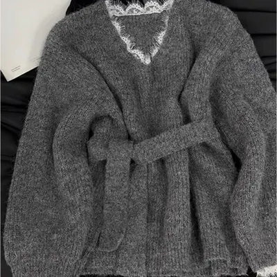Jersey Patchwork de Dos Piezas Falsas Gris