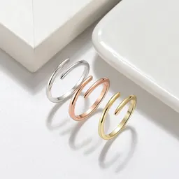 S925 sterlingsilverring, enkel öppningsbar justerbar
