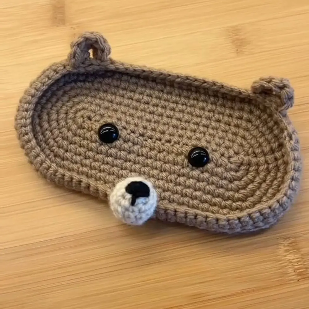 Kit de material DIY de crochê com lã, bolsa de trabalho, caixa de armazenamento com olho de cachorro