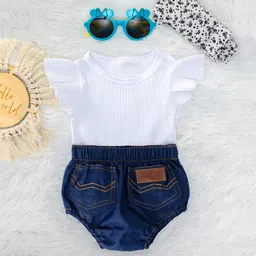 Conjunto triângulo de manga curta para bebé menina, estilo ocidental, cores sólidas, europeu e americano
