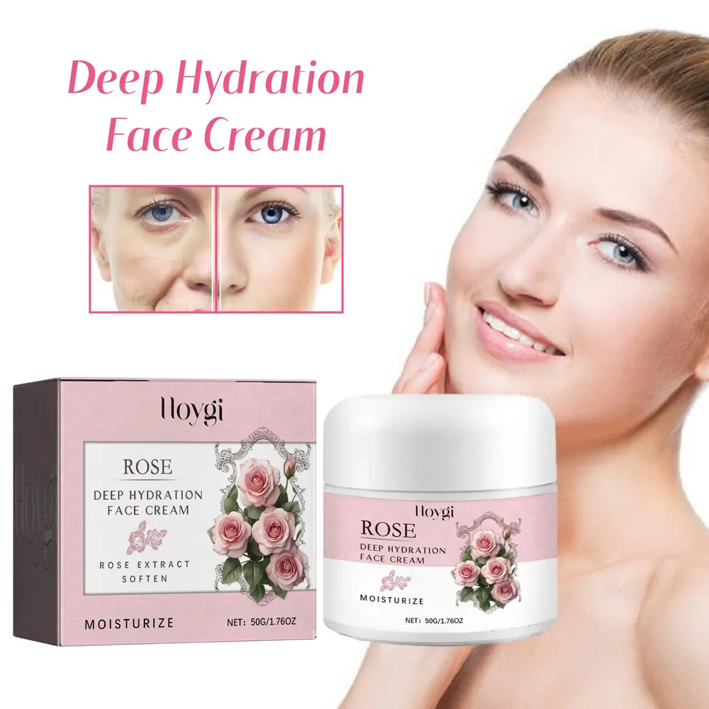 Creme Facial Hidratante com Rosa para Cuidados Hidratantes