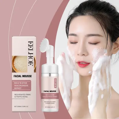 Rice Water Cleansing Mousse Mild Rengöring Av Hudens Ytliga Fettlager