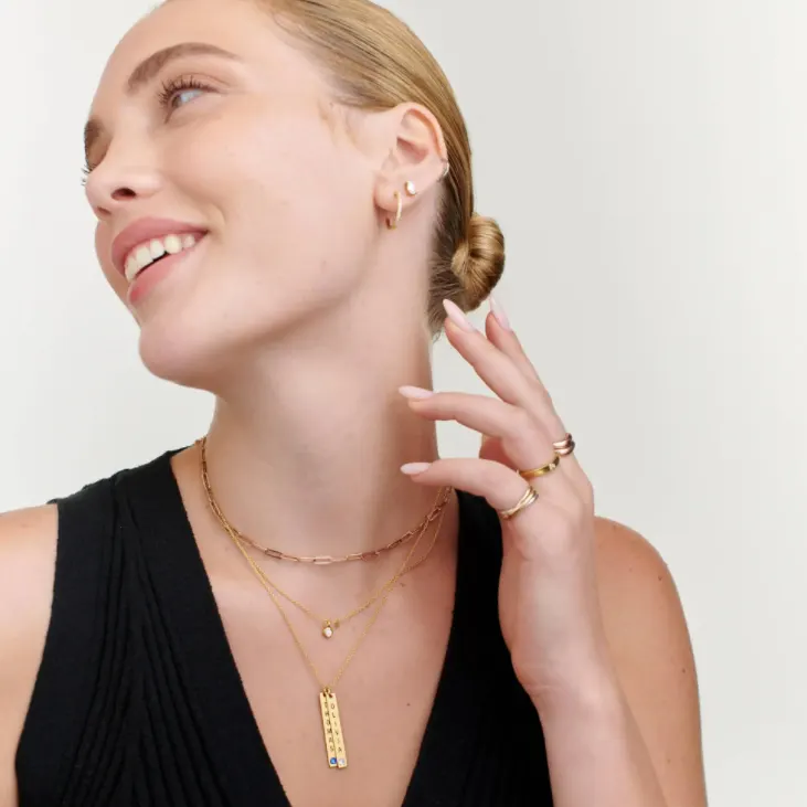 Colar vertical personalizado, lembrança do Dia da Mãe