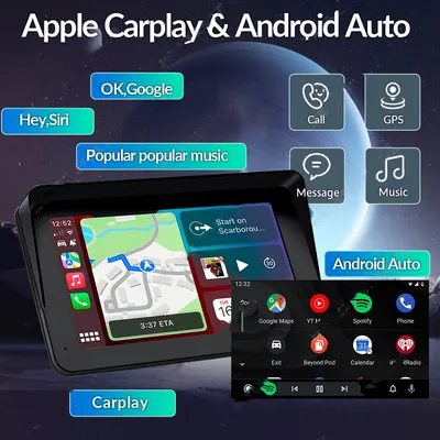 مشغل MP5 محمول للسيارة PND مقاس 7 بوصة، مثبت على المركبة، يدعم Carplay اللاسلكي، شاشة ذكية، صورة الرجوع للخلف