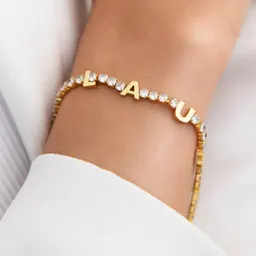 Pulseira de ténis, nome personalizado, personalização
