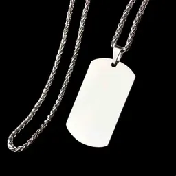 Collar militar de acero de titanio con foto y letras personalizadas