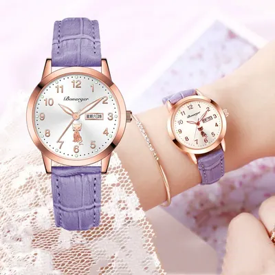 Relógio de quartzo luminoso para mulher, com pulseira simples e impermeável