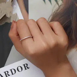 Anillo Anual de Moda de Plata de Ley para Mujer con Incrustaciones de Diamantes, Producto Más Vendido