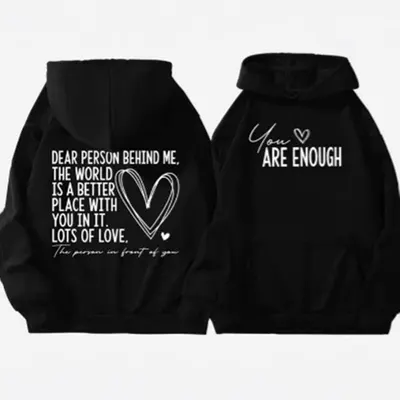 Moletom solto unisexo com letras de amor, casual e elegante, para primavera e outono