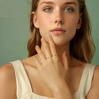 Simple And Exquisite Moissanite Open Ring