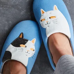 Zapatillas Bordadas Silenciosas Lavables a Máquina para Suelo de Madera para Parejas