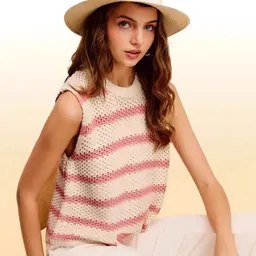 Colete de tricô feminino de gola redonda solto estilo europeu e americano com presilhas de suspensão