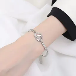 Pulseira de zircão criativa com gravação de amor para mulher