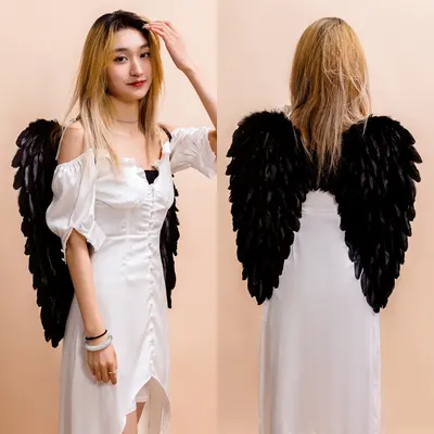Acessórios Criativos de Asas de Anjo com Penas