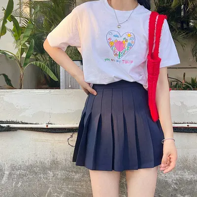 日系复古印花字母别致短袖T恤女早春新款宽松情侣纯棉上衣