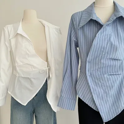 Top Curto Moderno e Novo com Cintura Apertada, Irregular, Versátil
