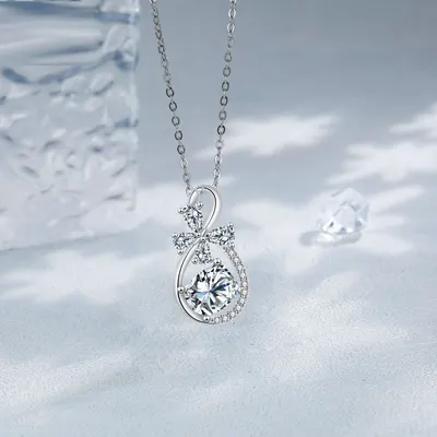 Colar Inlaid de Coração do Amor Infinito, Estilo Europeu e Americano, Romântico e de Alta Qualidade para Mulheres