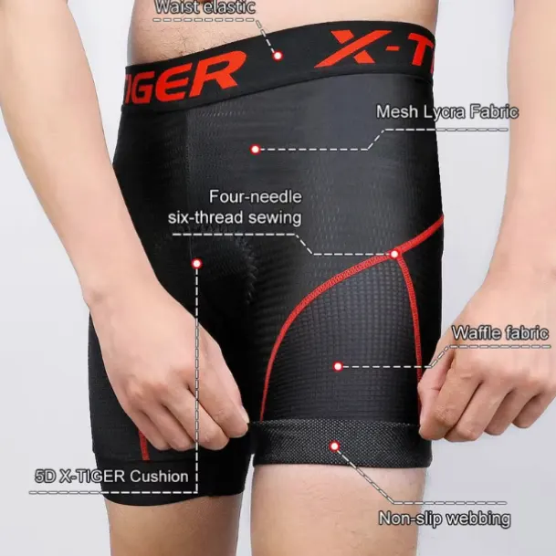 Mäns cykel svarta shorts andningsbara