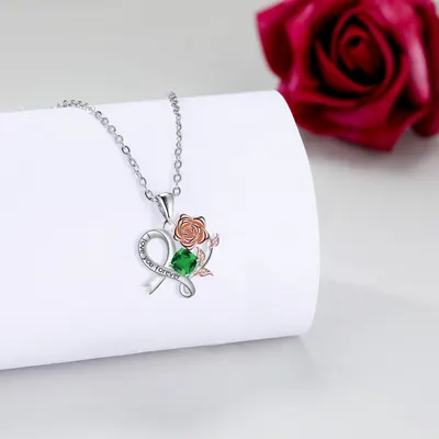 Colar com pingente de rosa, design de decoração de alto estilo para mulheres