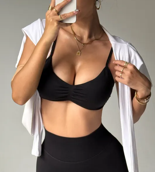 Sutiã camisole com peito enrugado para mulheres