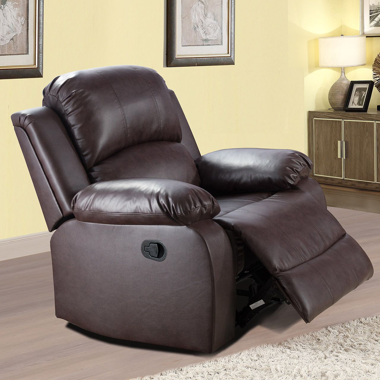 Brown Semi PU And PVC Unit Sofa Living Room Sofa C