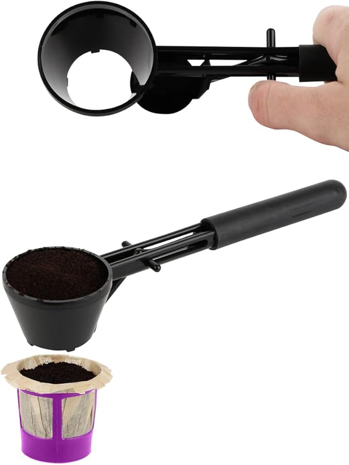 The coffee spoon funnel is for K-Cups reusable, and the coffee spoon accessory is for Keurig brewers