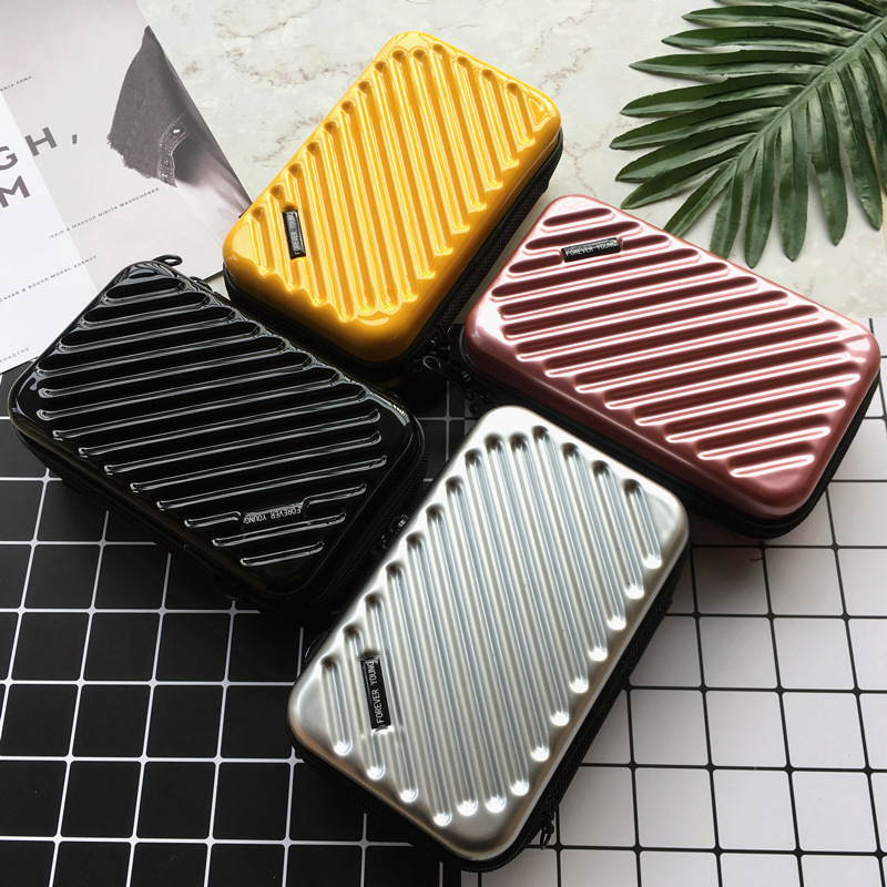 Textured crossbody shoulder bag luggage cosmetic bag multifunctional clutch