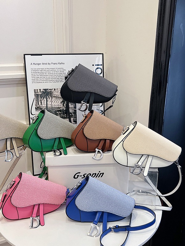 New color matching saddle bag women's bag fashion trend shoulder crossbody handbag
