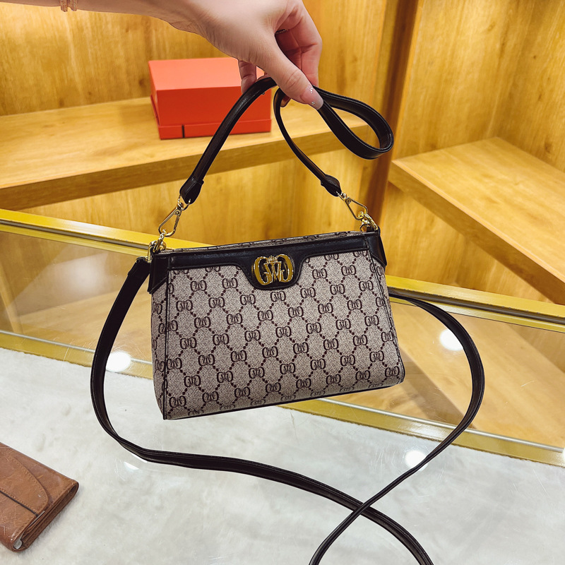 New European and American retro printed small square bag versatile shoulder messenger bag underarm bag trendy