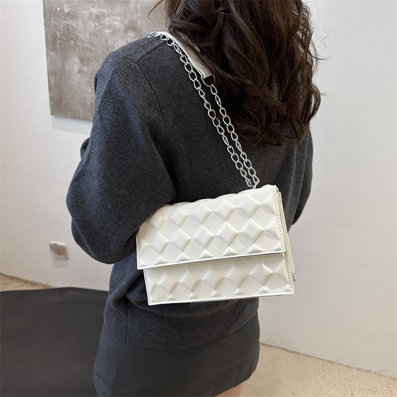 Simple casual indentation design fashion chain shoulder bag for women