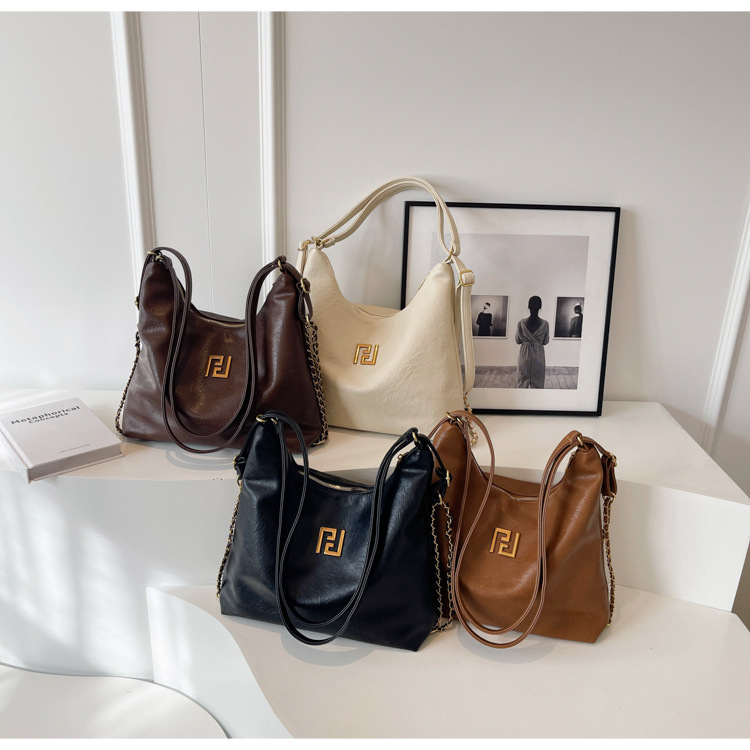 New Multi-Back French Retro PU Soft Leather School Bag Large Capacity Tote Bag Single Shoulder Messenger Bag