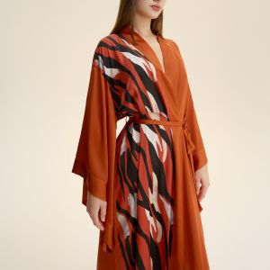 2 piezas de bata de satén para mujer de primavera y verano, con mangas largas y holgadas; bata de novia para la mañana; ropa de estar por casa y dormir