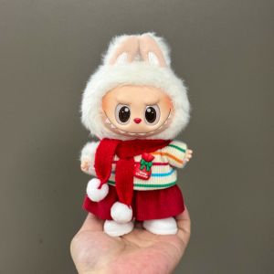 Labubu 第一代/第二代/第三代軟膠娃娃 可穿戴聖誕服裝套裝，僅限娃娃鑰匙扣公仔之服裝