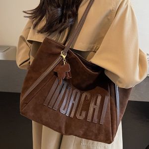 大容量手提包包女新款復古單肩包大學生上課通勤托特包潮