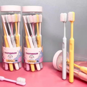 高級桶裝軟毛牙刷，通用型，高密度刷毛，牙齦與牙齒保護，適用於長者、成年人、學生、男士及女士，家用