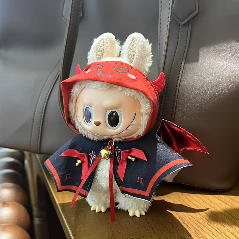 Compatible with 17cm Labubu Figures, 1st/2nd/3rd Gen Doll Outfits, Costume Dress-Clothing Only  Clothing set only doll, glasses, and shoes not included.