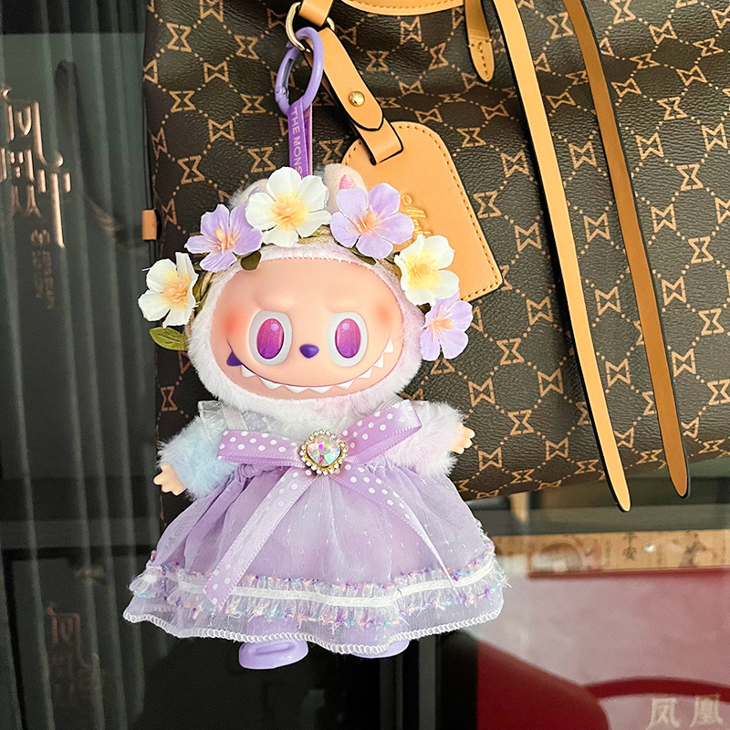 1st/2nd/3rd Gen Doll Outfits Compatible with 17cm Labubu Figures, Costume Dress-Clothing Only Clothing set only — doll, glasses, and shoes not included.