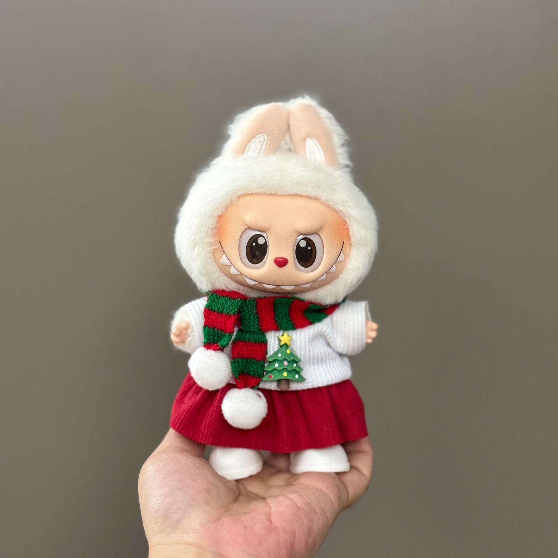 Labubu 1st/2nd/3rd Gen Soft Vinyl Dolls Wearable Christmas Outfit Set for Doll Keychain Figures Clothing Only