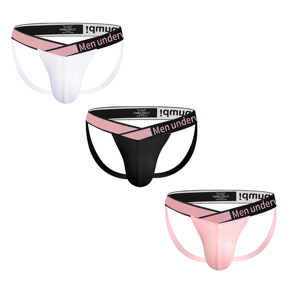 3PCS  Big V-belt thong Modal comfortable breathable protruding men s sports fitness lifting buttocks double thong men