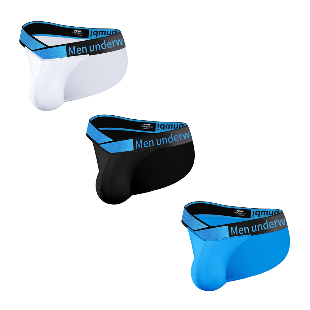 3 PCS  V-Belt Triangle Pants Sexy High Slit Underwear Mens Modal Low Waist Lifting Buttocks U Convex Fitness Bag Hip Pants