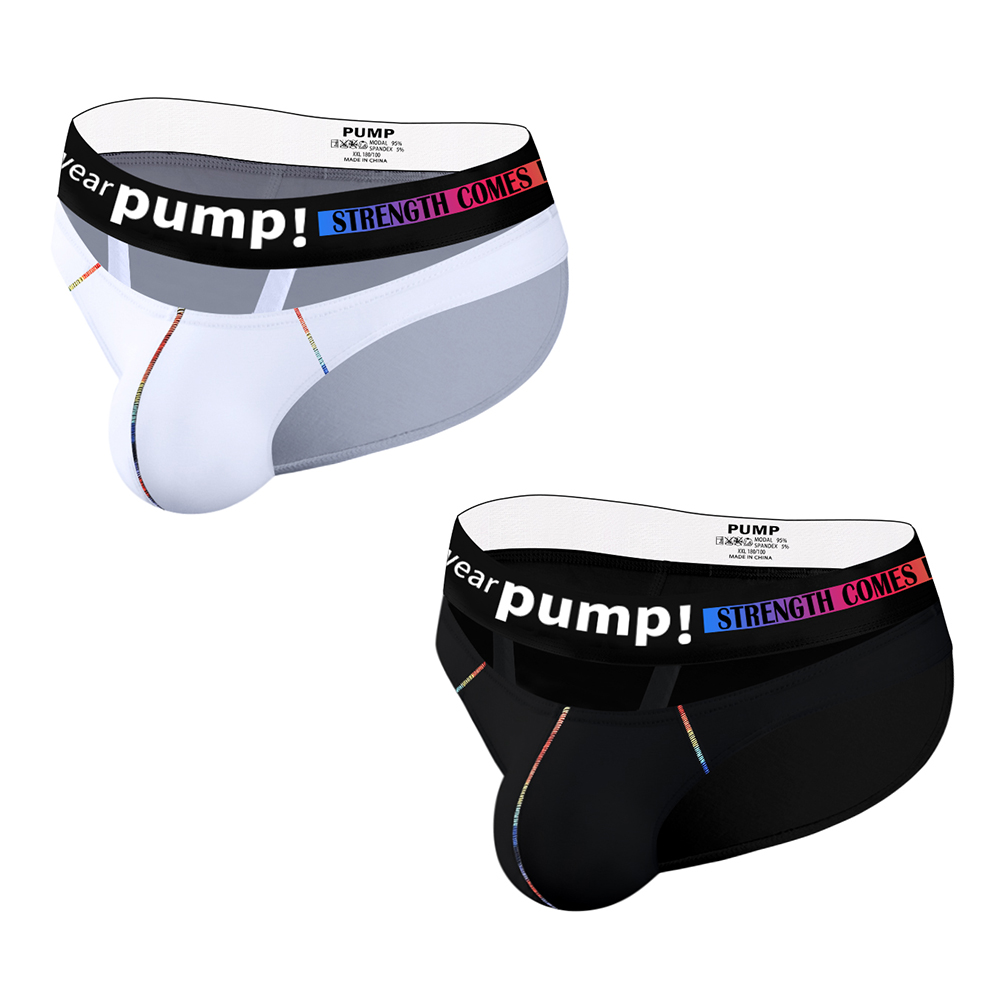 2PCS  Sexy Mens Hollow Hanging Ring Triangle Pants Sports Low Waist Hip Lifting Modal Underwear Fashionable Personalized Man Underwear