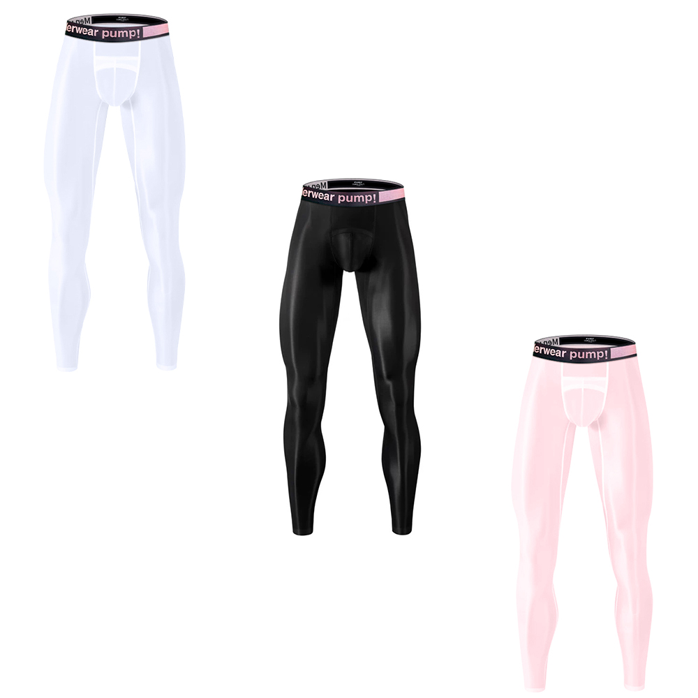3PCS  Men  s Transparent Leggings Ultra-thin Nine-point Trousers Breathable Sports Fitness High-elastic Men Underpants Fashion Trend